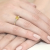 Zaręczynowy pierścionek z Cytrynem 0,50ct i brylantami ze złota próby 585
